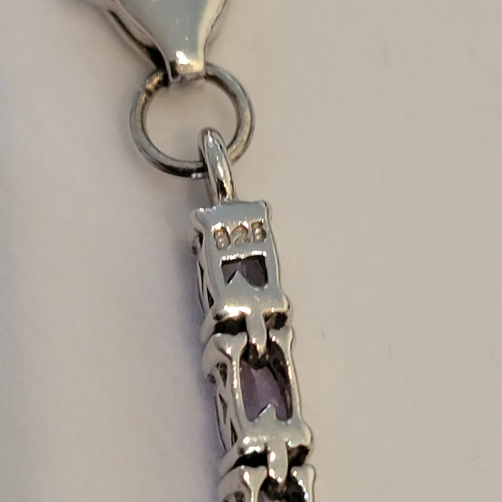 Elegant AA Tanzanite Sterling Silver Tennis Bracelet - Picture 4 of 7